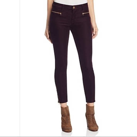 J Brand Iselin Corduroy Ankle Zip Skinny Pants In Blackberry SZ 26. - Picture 3 of 12